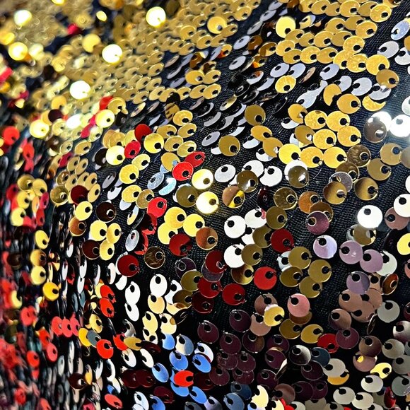 Boston Proper Sequin Mini Bodycon Top Dress Cold Shoulder Pullover Multicolor XS - Picture 10 of 11